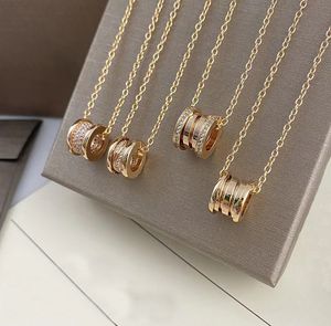 Luxury band ceramic Diamond pendant necklace designer for women fashion titanium Stainless steel Spring pendant necklace high quality 18k gold necklace Jewel gift