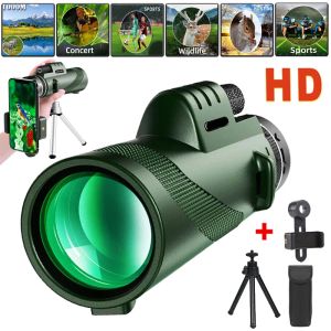 Telescopes Portable 40x60 High Power Prismatic Powerful 80x100 Hd Monocular Telescope Long Range Zoom Hunting Camping Tourism Bird Telescop