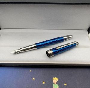 Kampanj Petit Prince Blue och Silver Ballpoint Pen Roller Ball Penns Utsökt kontor Stationery 07mm bläckpennor för jul G5566147