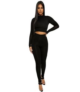 2020 Casual Track Suit Women Two Piece Set Crop Top e Pants Sweat Suit Womens BodyCon Ensemble Femme 2 pezzi set Women039s SU1076125