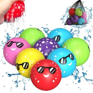 Summer Water Toy 6-pack Reusable Water Ball Sunglasses Balloon for Outdoor Summer Fun Family Swimming Pool Toy for Kids 240417