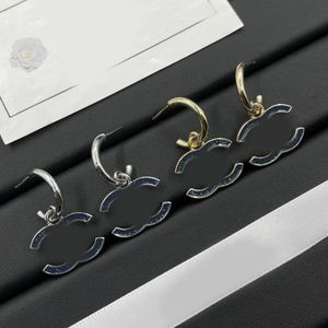 Classic Hoop Earrings Luxury Brand Designer Denim Blue Letter C Charm Dangle Earrings 18K Gold 925 Silver Plated Ear Stud For Women Wedding Party Jewelry Accessories