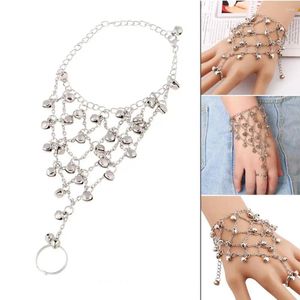 Link braccialetti con anelli presenti Fairy Retro Connected Bracciale Fishing Net Women Accessori Full Bell