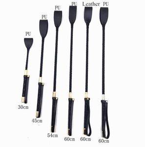 Massaggio 3060 cm in pelle nera in pelle sculacciata paddle whip long flirting slave bdsm bondage fustigger giocattoli sessuali per donne adulti sm games8691122