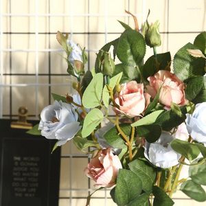 Dekorativa blommor Simulering Flower Single Rose Decoration Home Wedding Road Guide Holding Po Props Plant Wall Fake