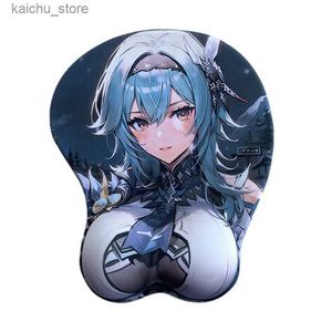 Mouse Pads Wrist Rests Genshin Impact Eula YoimiyaEAss Gaming Anime Mouse Pad mouse mat wrist rest tapis souris gamer on chest Anime Sexy Oppai Pad Y240419