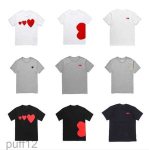 Play Mens t Shirt Designer Cdg Embroidery Red Heart Commes Des Casual Women Shirts Badge Quanlity Tshirts Cotton Short Sleeve Summer Loose Oversize Tee 01RW