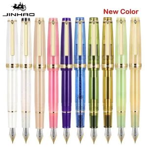 Jinhao 82 Fountain Pen Acrylic Ink Pen Spin Golden EF F Nib Elegante Business Office School Supplies Writing Pen Stationary 240409