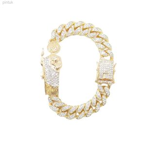 Cadeia linda strass rmocolada colorida cor de corrente cubana St. Jude San Judas Bracelet D240419