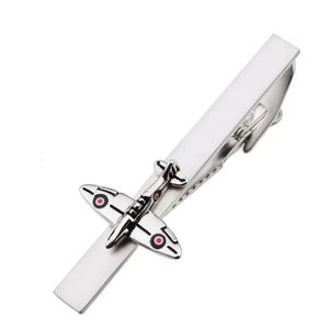 2,2 -Zoll -Flugzeugkrawattenclip für Männer klassische Neuheit Tie Bar Spitfire Fighter Design Krawatte Pin Clip Herren Krawatte Business Accessoires 240412