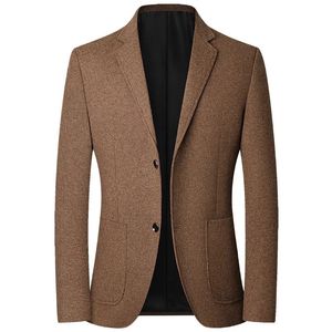 Autumn Men Blazers Nestes Jackets Business Casual Suit de lã casacos de alta qualidade masculino Slim Fit 240407