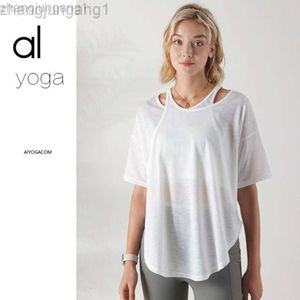 Desginer Alooo Yoga Top Shirt Clothe Short Woman Suit Womens Summer Thin Short Sleeve Fitness Top Running Quick Dry Sports T-shirt Loose Cover