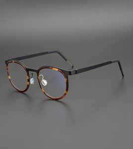 Vintage Rund Rund Dänemark Marke Titanium Gläser Männer verschreibungspflichtige Brille Myopie Optische Brille kein Schrauben -Spektakel Rahmen5825882