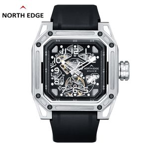 North Edge Space x 2024 Relógios mecânicos masculinos Squeleto de aço inoxidável Relógio automático para os relógios de moda da Seagull à prova d'água homens