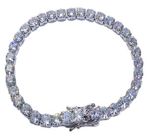 Platinplattierte 925 Sterling Sier erstellt Moissanit Gemstone Diamond Tennis Armband für Frauen Hochzeit fein Schmuck Whole6579467