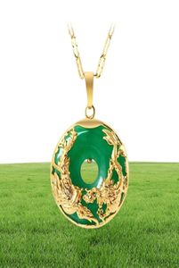 14K Gold Necklace Emerald Pendants för kvinnlig lyx Colgante de 925 Mujer Green Jade Emerald Pench Topaz Gemstone Halsband CX22842060