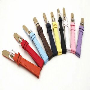 Candy Colors Plain Weave Pu Leather Strap Watchband 12mm 14mm 16mm 18mm 20mm Women Men High Quality Watch Band Years Gifts 240419