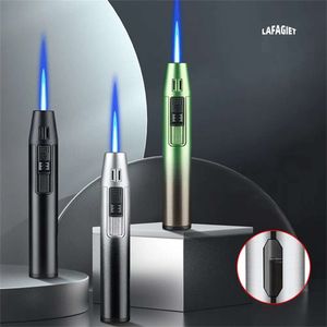 Windproof Jet Flame Lighter Straight Fire Portable Iatable Butane Candle Welding Torch Turbo Cigar Lighter Smoking Gadget