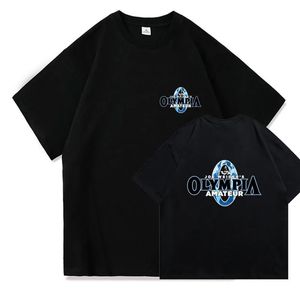 Brand Olympia Mens Gyms 100% algodão de algodão de alta qualidade Camiseta de manga curta Men Hip Hop O-Gobes Basic Y2K T-shirts Macho Tops Roupas 240418