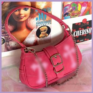 Bolsas de cadeia de metais para crianças meninas de bordado cruzado bordado de um ombro de um ombro para crianças Rose Red Barbie Locomotive Bag Z7780