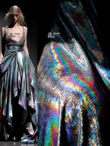 Dark Water Shimmer Laser Fabric Stage Sag Silky Dress Designer Fabric