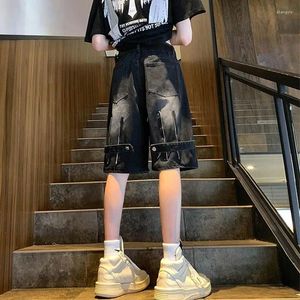 Men's Shorts Street Summer Hip Hop Men And Women Trendy Personalized Zipper Design Jeans American Couple Retro Loose Casual Y2k