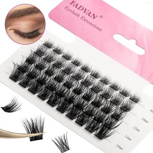 Falska ögonfransar fadvan DIY -kluster Eyelash Extension Mix Dovetail Enskilda fransar 60 Volym Naturliga segmenterade buntar Makeup Tillbehör