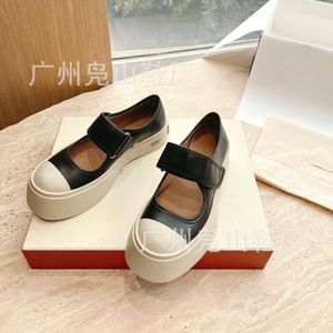 Shoes Zhao Lusi's Same Mary Jane for Women Mona Versatile Big Head Ugly Cute High Edition Thick Sole Little White