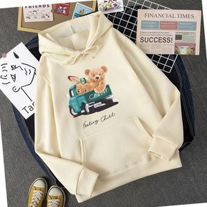 Cool Bear pattern Printed Hoodies Pullovers Unisex Hoodies Male female Sweater Sweatshirts Outdoor Sports Tops Y2K Streetwear Asian Size