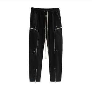 Men Pants Black Sweatpants Zipper Pants Casual Pants Straight Women Pants Men Streetwear Men Causal Pants