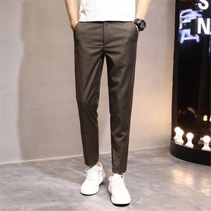 Calça masculina mrmt 2024 marca calça casual estilo coreano drape não iron slim de nove pontos juvenil