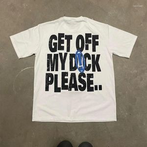 Erkek Tişörtleri Pamuk T-Shirt Punk Grunge Mektubu Baskı Gevşek Hip Hop Sokak Giyim En İyi Yaz Unisex Gotik Kısa Kol Y2K Giysileri
