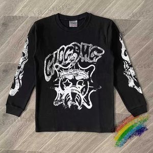 القمصان للرجال Glo Gang تآكلت Glo حرارية T t-shirt t-shirt عتيقة طويلة slve t قميص t240419