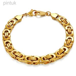 Chain mais recente 316L aço inoxidável Bracelet Men Wholesale Pulseira 8mm Color dourado macho Manuten link link de bracelete de hip hop jóias d240419