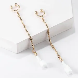 Dangle Earrings Wholesale Anti Lost Dropping For Airpods Women Love Heart Long Chain Ear Cuff Clip Jewelry Accessories