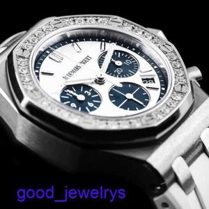 Hot AP Wrist Watch Royal Oak White Face Blue Eyes AP26231st Automatic Mechanical Womens Dial 37mm Timepiece