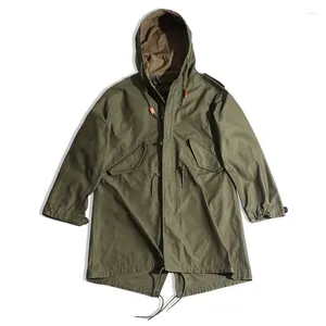 Herrgravrockar plus storlek Parka Fishtail Coat American Mid Length