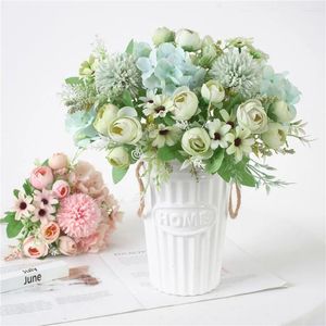 Decorative Flowers Beautiful Artificial Silk Fake Wedding Valentines Bouquet Bridal Decor Fashionable And Simple Home Simulation Flower