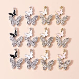 10pcs Brilliant Clear Clear Crystal Butterfly Charms Schmetterling Anhänger für DIY -Schmuck Herstellung hochwertiger Reizzubehör Trinket 240408