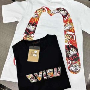 Fushen Ev2023 Summer Handsome Dazzling Big M Letter Printed Round Neck Short Sleeved T-Shirt For Men And Women, High End, Same Style 111914