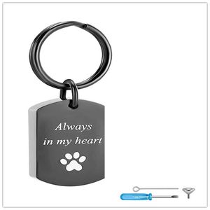 Keychains Footprint Pet Urn Pendant Ashes Keychain Stainless Steel High Quality Accessories Ones Pendant Perfume Decorations