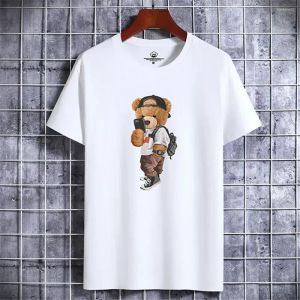 Мужские рубашки T Забавник медведь Harajuku Tshirt для мужчин Летняя футболка с короткой рубашкой мужская одежда мужчина s8eg#