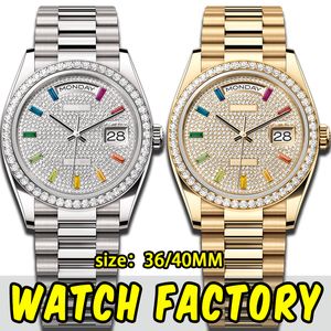 Orologio da uomo orologio da uomo Data di alta qualità Data 3AAA Diamond Gold Diamond Anello 40/36 mm Orologio meccanico automatico 904L in acciaio inossidabile in acciaio inossidabile impermeabile con scatola