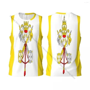 Herren -Tanktops Herren -Trikot -Flagge des Vatikanischen Stadtdrucks High School Basketball 90er Hip Hop Film Shirt Cosplay Kleidung