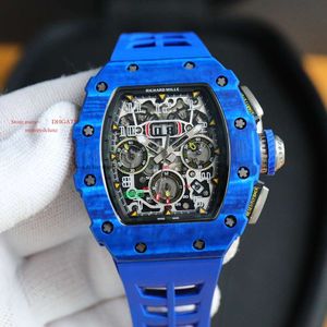 Superclone Skeleto Watch RM11-03Wristwatch 자동 탄소 비즈니스 기계식 섬유 고무 ZY 시계 디자이너 RM11 시계 Fly-Back ZY 411