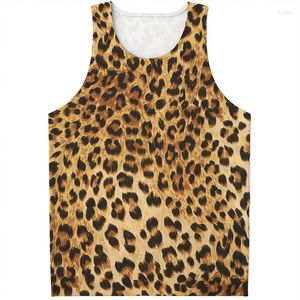 Męskie topy zbiorników 3D Druk Lopard Top dla mężczyzn Summer Casual Rleeveless T Shirt Animal Skin Graphic Sports Gym Kamizelka mięśni