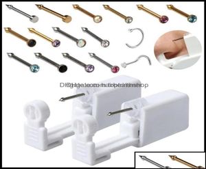 Piercing Kits Tattoos Body Art Health Beauty Beautydisposable Safe Sterile Pierce Unit For Gem Nose Studs Gun Piercer Tool Hine Ki8774091