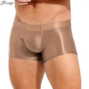 Underpants Mens Glossy Boxer Slips Unterwäsche Low -Rise Pool Party Strandvolleyball -Shorts Beachwege