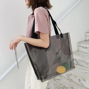 Bag Shoulder Classic Delicate Solid Color Clear PVC Handbags Women Shopping Totes Large Capacity