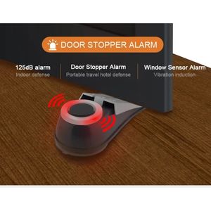 2024 Door stopper for women living alone, window vibration alarm, hotel door stop with flashing light and anti-theft alarm- for personal safety window alarm